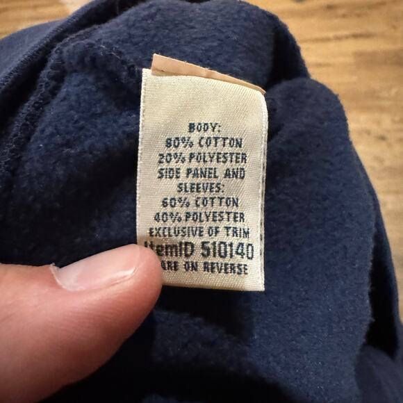 LL BEAN Navy Blue Women's Quilted Full-Zip Sweatshirt Size Large Petite - Picture 6 of 6